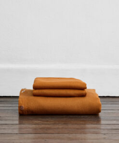 Rust 100% French Flax Linen Duvet Cover Set