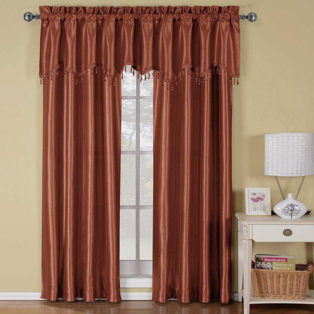Soho Faux Silk Rod Pocket Curtain Panels- Matching Valance (Single) - Image 5