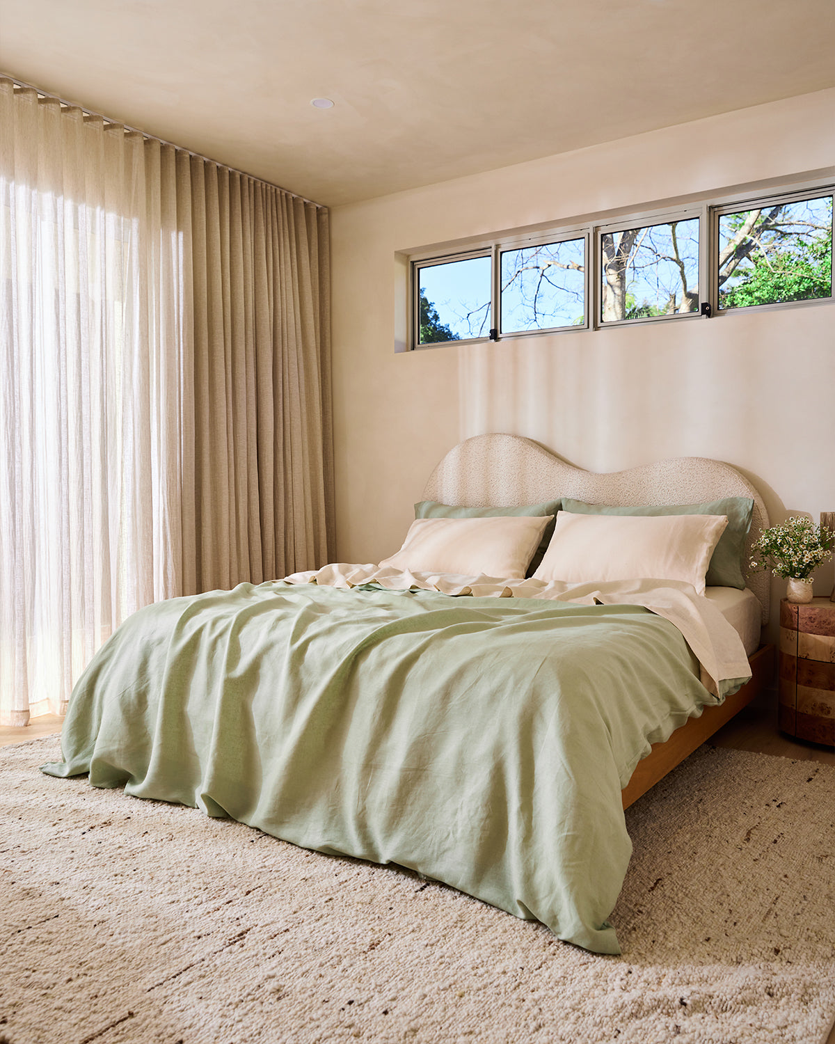 Sage & Crème 100% French Flax Linen Bedding Bundle