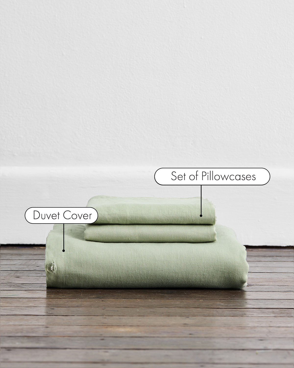 Sage 100% French Flax Linen Duvet Cover Set - Image 2
