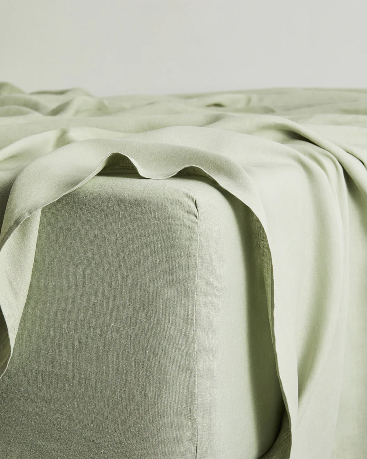 Lagoon. Pistachio & Sage 100% French Flax Linen Bedding Bundle - Image 4