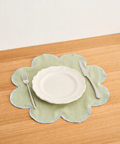 Sage & Coast 100% French Flax Linen Petal Placemats (Set of Four)