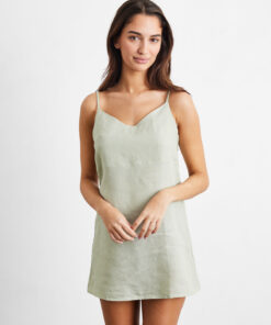 Sage 100% French Flax Linen Slip