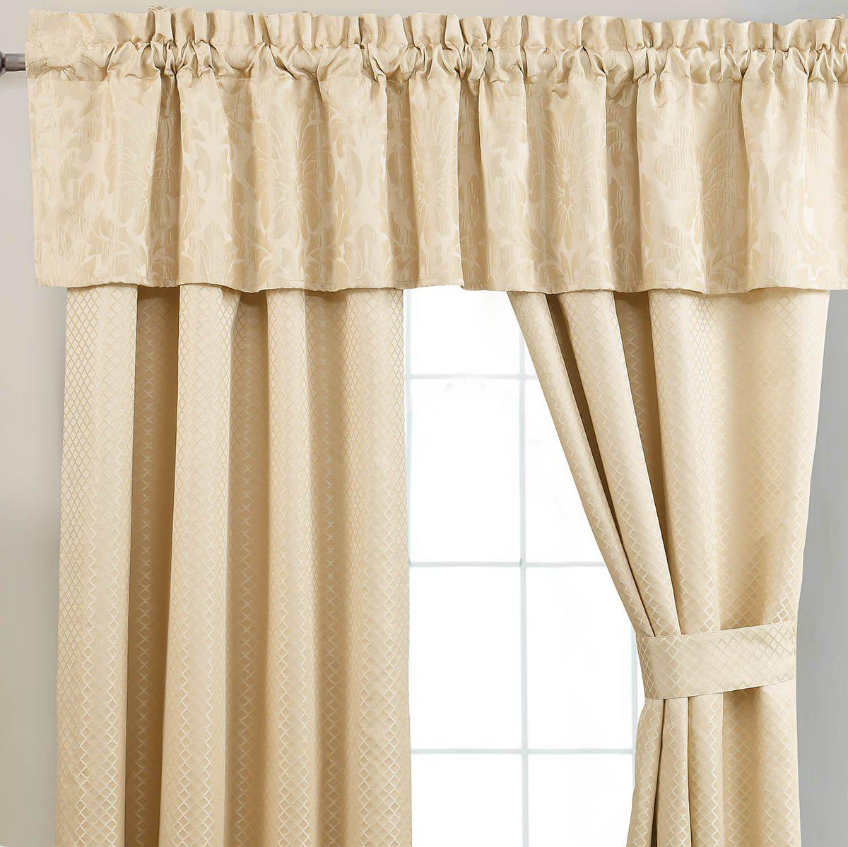 Sara 5 Piece Lined Jacquard Curtain Panel Set 84Wx84L - Image 5
