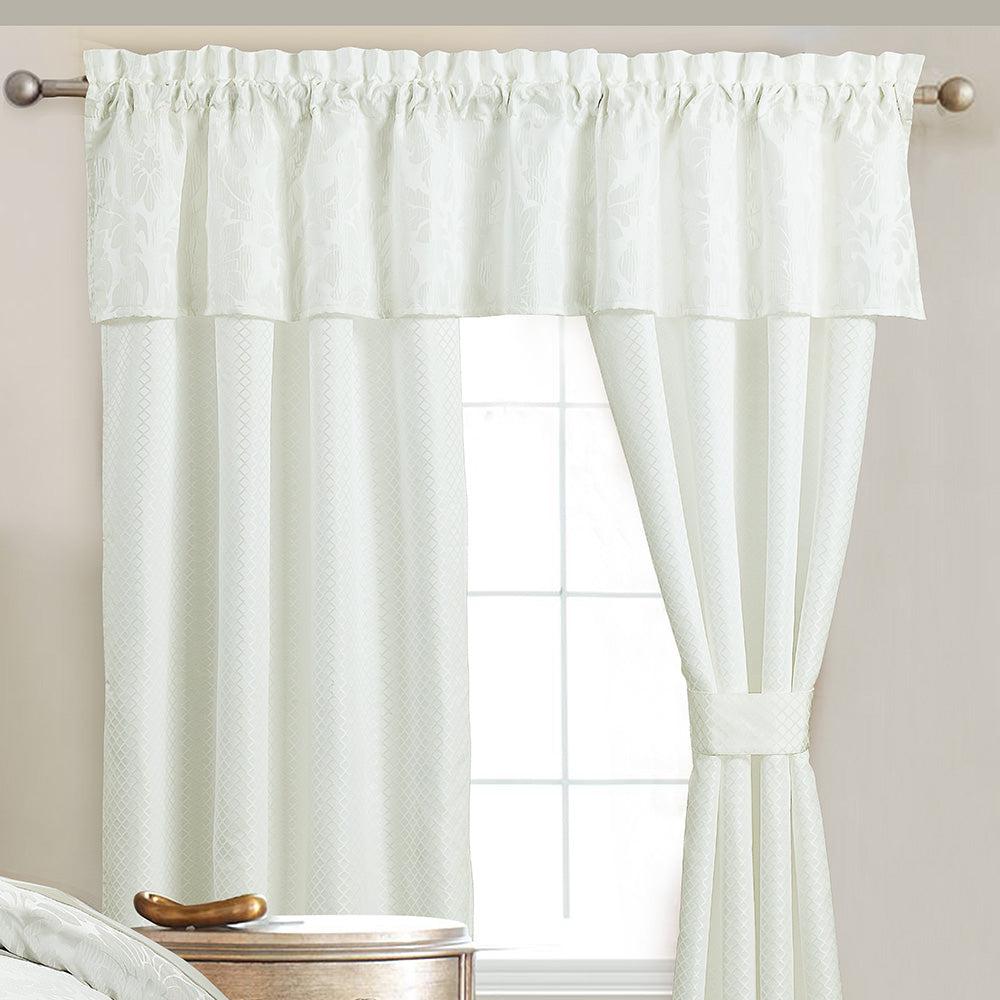 Sara 5 Piece Lined Jacquard Curtain Panel Set 84Wx84L - Image 4