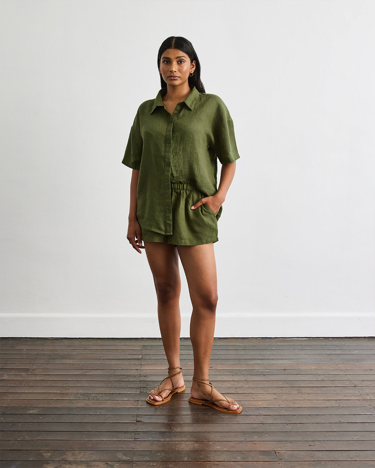 Marina Shorts in Olive - Image 2
