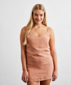 Hazelnut 100% French Flax Linen Slip