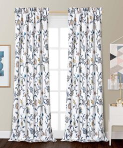 Spring Vine Room Darkening Curtain Panel Pair - 84 Inches Long