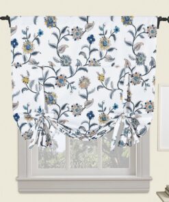 Spring Vine Rod Pocket Tie Up Window Curtain Room Darkening Shade (46 W X 63 L)