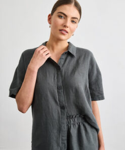 Marina Short Sleeve Shirt in Charcoal