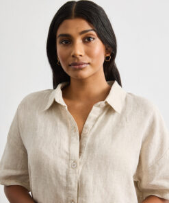 Marina Short Sleeve Shirt in Oatmeal