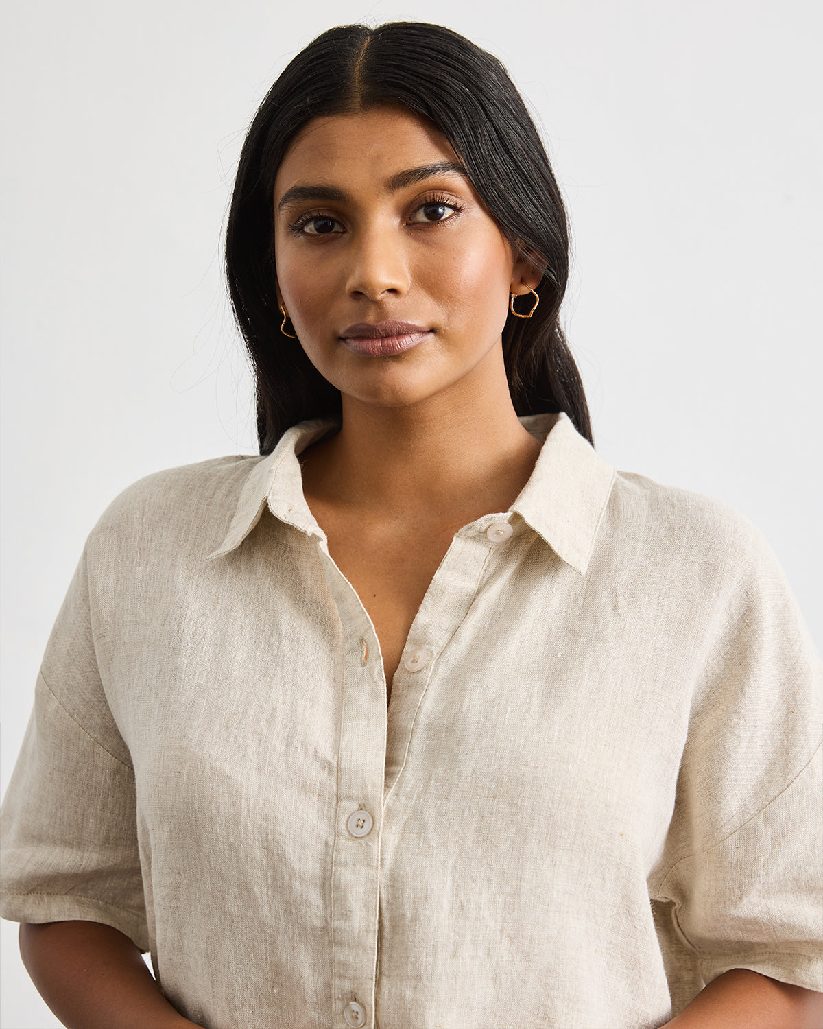 Marina Short Sleeve Shirt in Oatmeal