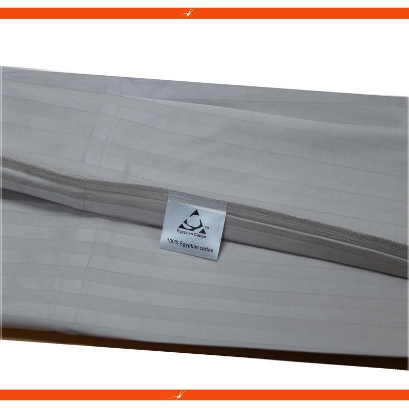 Combed Cotton Split Corners Damask Stripe Bed Skirts - Image 2