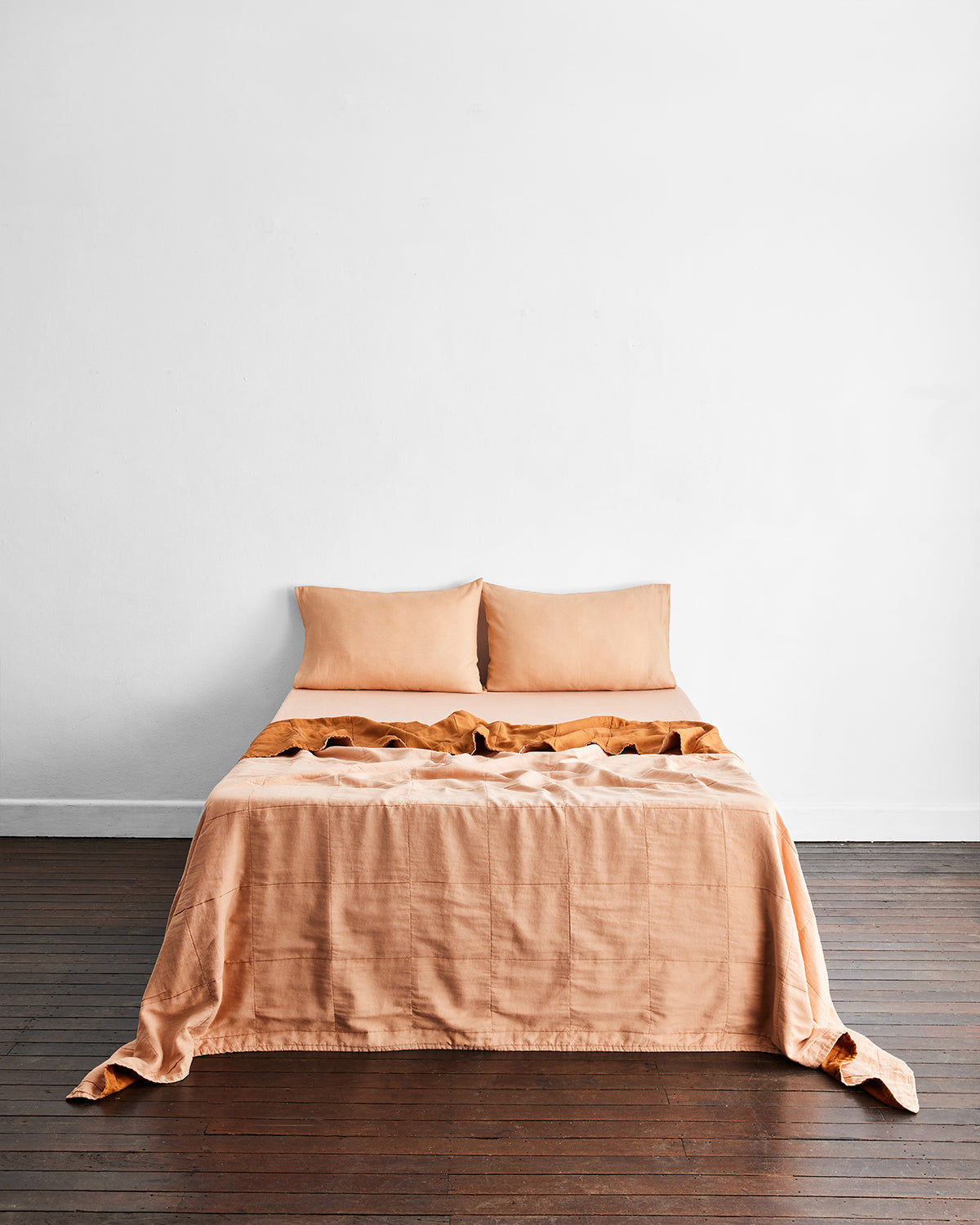 Terracotta & Rust 100% French Flax Linen Quilt Set - Image 4