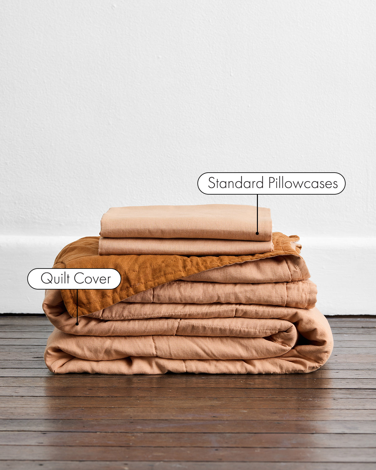 Terracotta & Rust 100% French Flax Linen Quilt Set - Image 2
