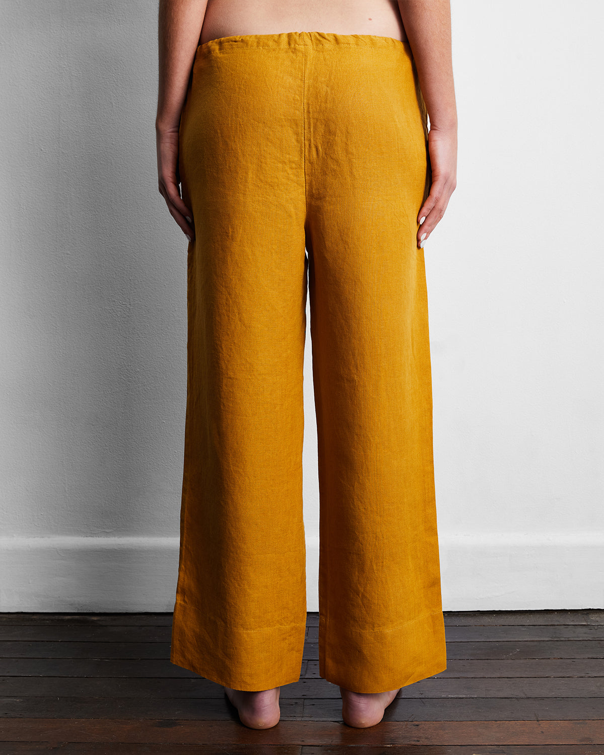 Turmeric 100% French Flax Linen Pants - Image 3