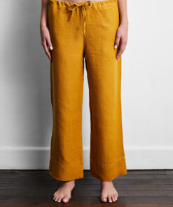 Turmeric 100% French Flax Linen Pants