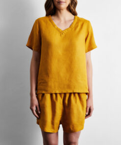 Turmeric 100% French Flax Linen T-Shirt
