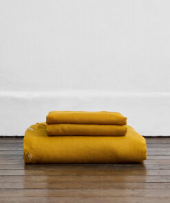 Turmeric 100% French Flax Linen Duvet Cover Set