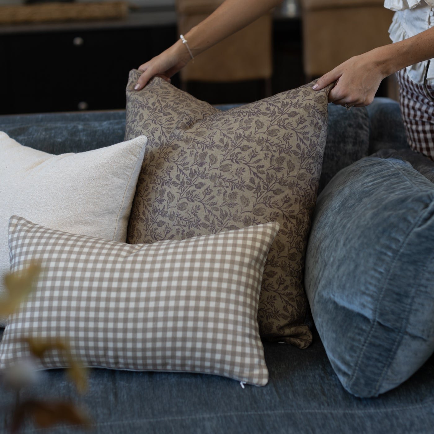 Tan Gingham - Lumbar - 12x20 | 12x40 - Image 10