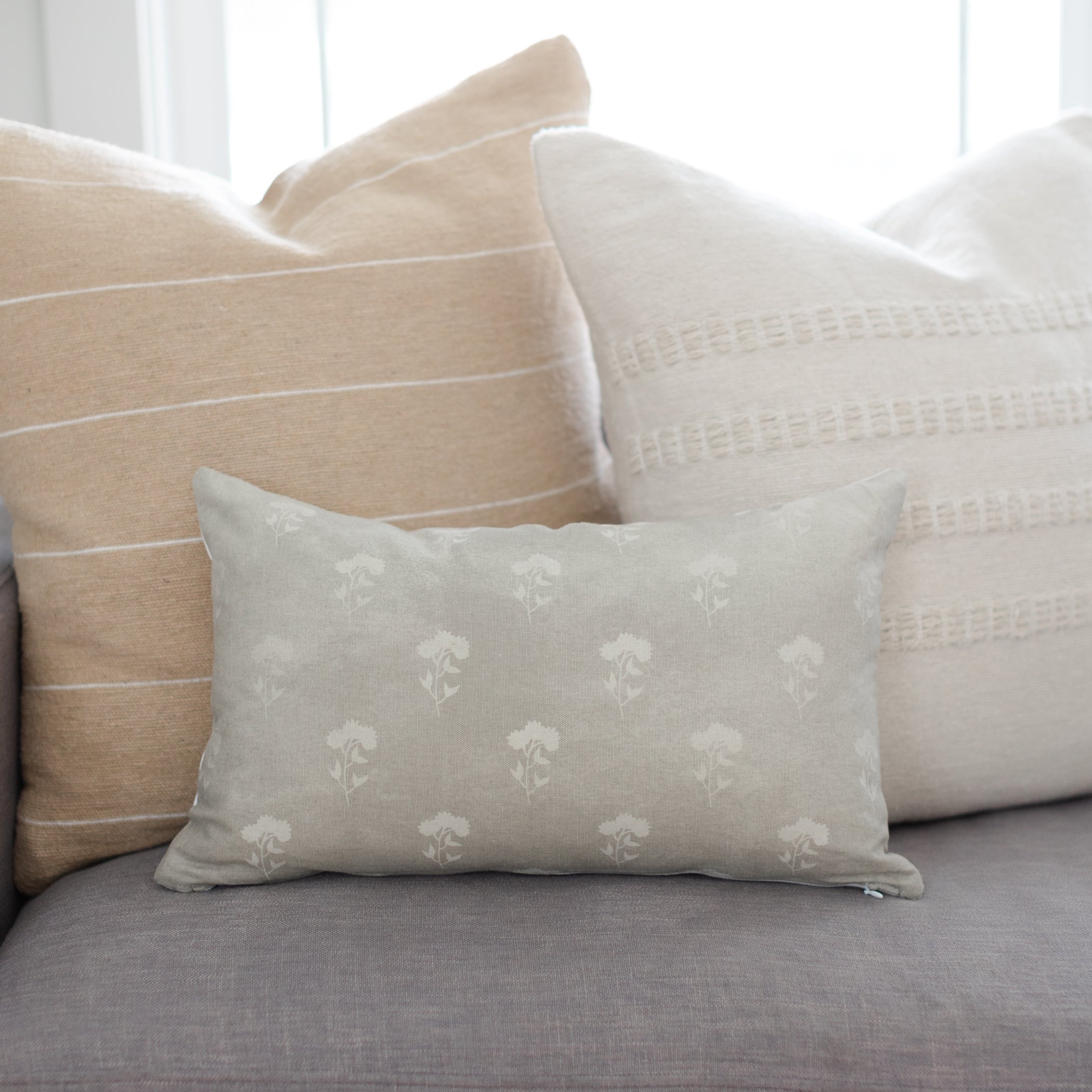 Fleur - Gray Floral Lumbar - 12x20 | 12x40 - Image 7