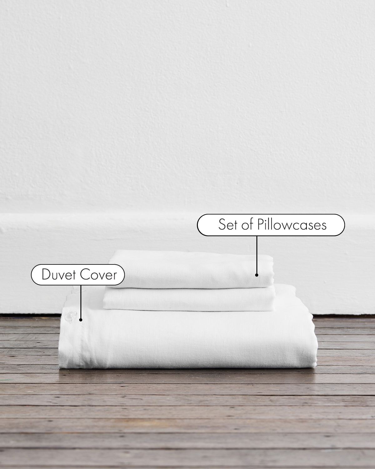 White 100% French Flax Linen Duvet Cover Set - Image 2