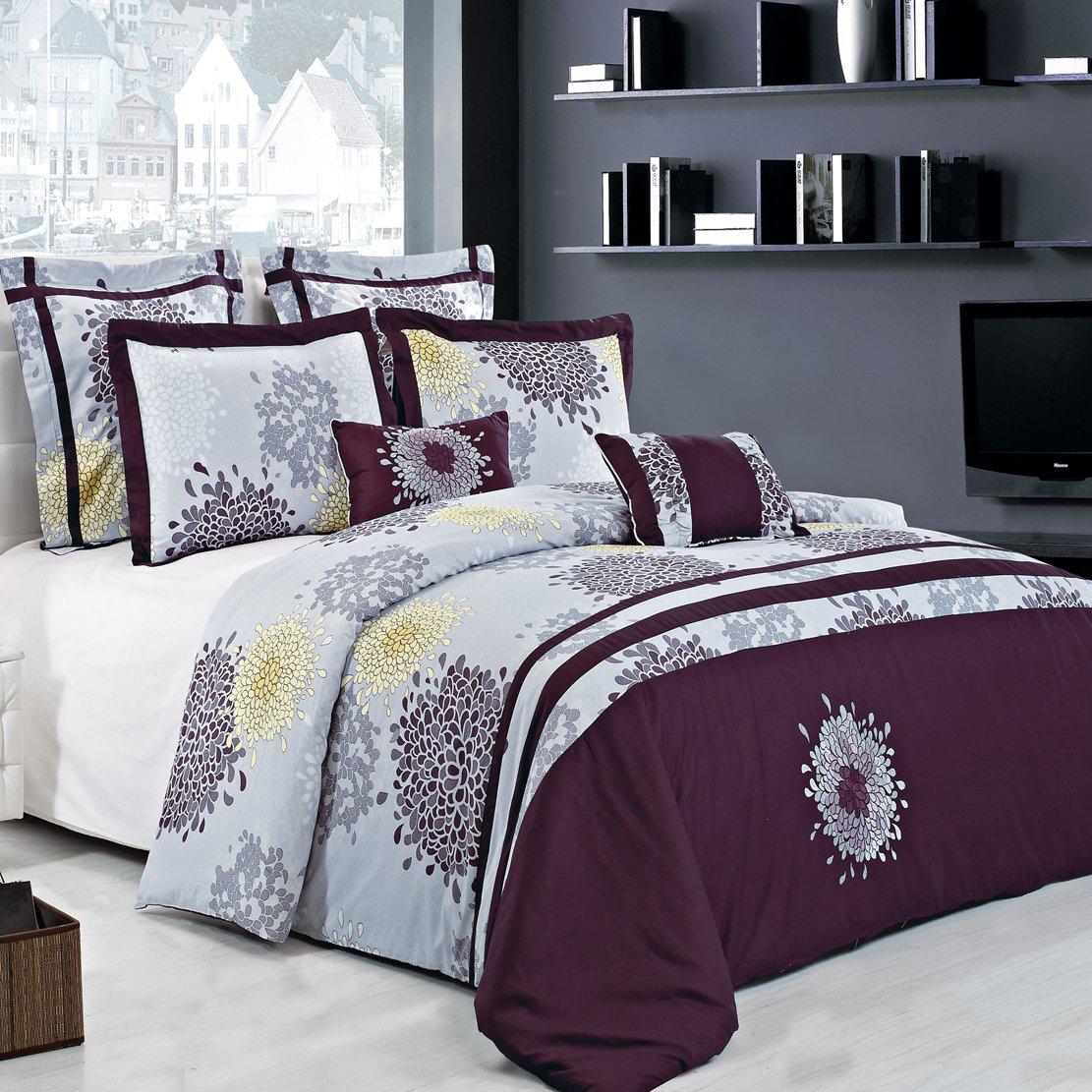 7 Piece Fifi 100% Cotton Embroidered Duvet Cover Set. Full/Queen - Image 2