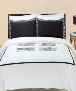 Burbank Embroidered Cotton 3-Piece Duvet Cover Set