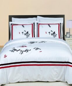Florence Embroidered 100% Cotton 3-Piece Duvet Cover Set